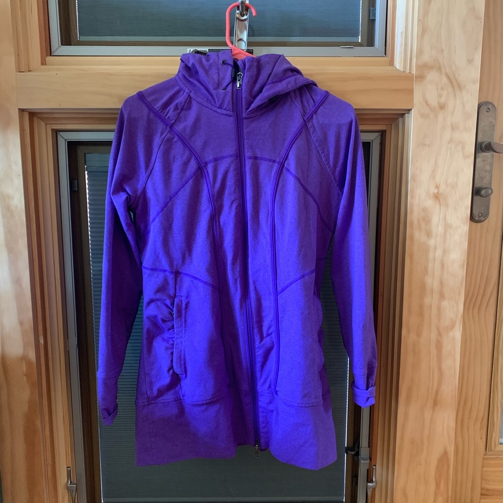 Athletes Purple Ruched Zip Up